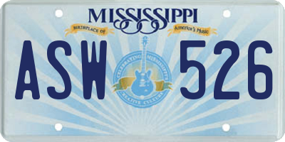 MS license plate ASW526
