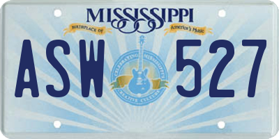 MS license plate ASW527
