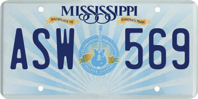 MS license plate ASW569