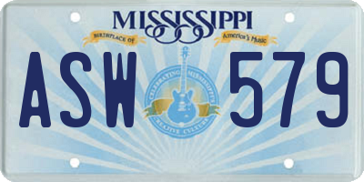 MS license plate ASW579