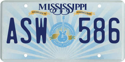MS license plate ASW586