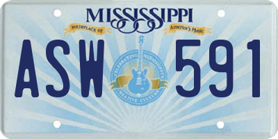 MS license plate ASW591