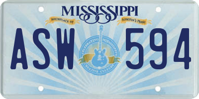 MS license plate ASW594