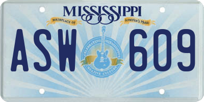 MS license plate ASW609