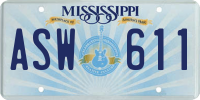 MS license plate ASW611