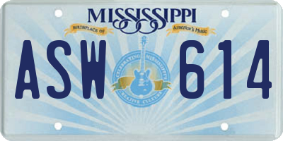 MS license plate ASW614
