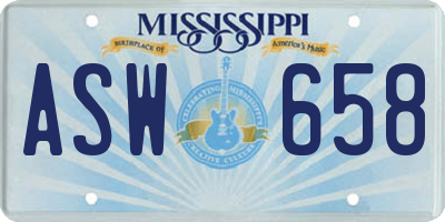 MS license plate ASW658
