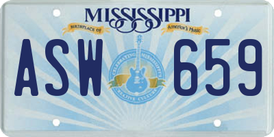 MS license plate ASW659