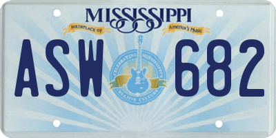 MS license plate ASW682