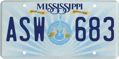 MS license plate ASW683
