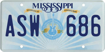 MS license plate ASW686