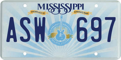 MS license plate ASW697