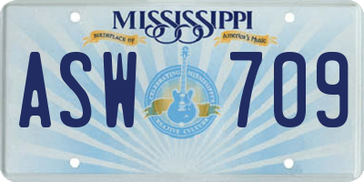 MS license plate ASW709