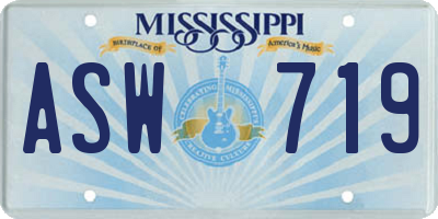 MS license plate ASW719
