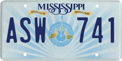 MS license plate ASW741