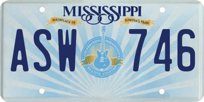 MS license plate ASW746