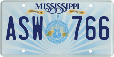 MS license plate ASW766