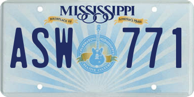 MS license plate ASW771