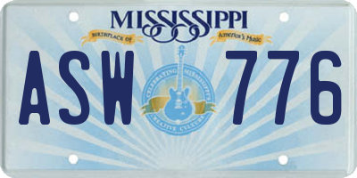 MS license plate ASW776