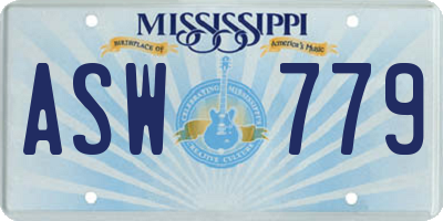 MS license plate ASW779