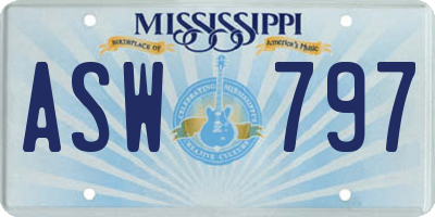MS license plate ASW797
