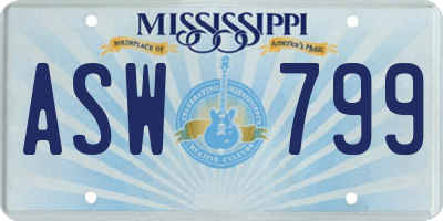 MS license plate ASW799