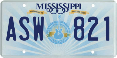 MS license plate ASW821
