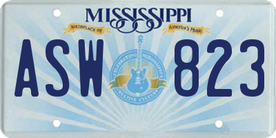 MS license plate ASW823