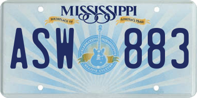 MS license plate ASW883