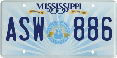MS license plate ASW886