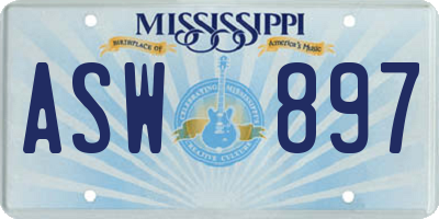 MS license plate ASW897