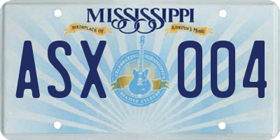 MS license plate ASX004