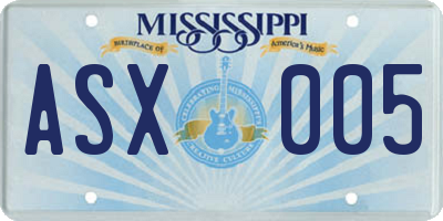 MS license plate ASX005