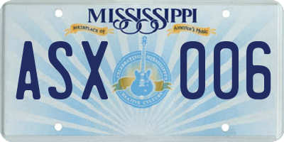 MS license plate ASX006