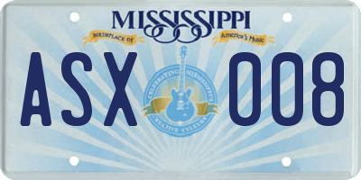 MS license plate ASX008