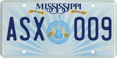MS license plate ASX009