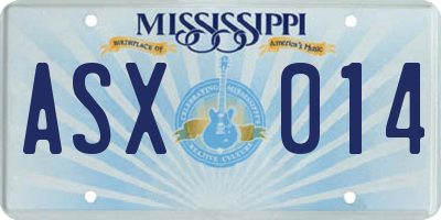 MS license plate ASX014
