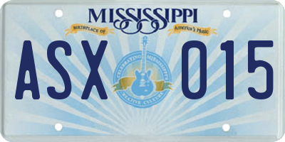 MS license plate ASX015