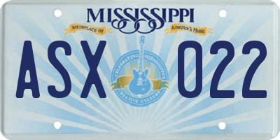 MS license plate ASX022