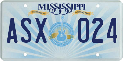 MS license plate ASX024