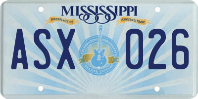 MS license plate ASX026