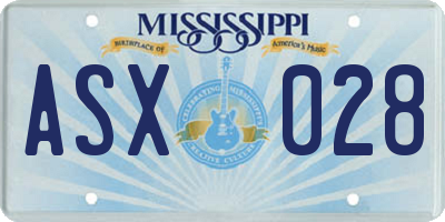 MS license plate ASX028