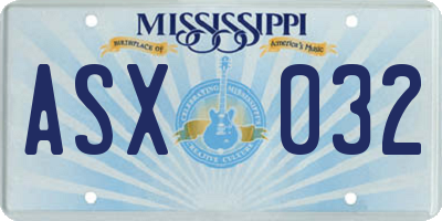 MS license plate ASX032