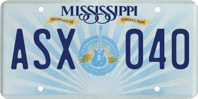 MS license plate ASX040