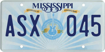 MS license plate ASX045