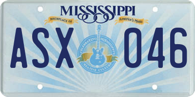 MS license plate ASX046