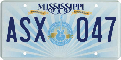 MS license plate ASX047