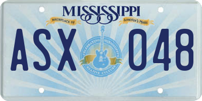 MS license plate ASX048