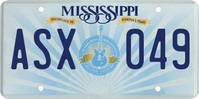 MS license plate ASX049