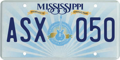 MS license plate ASX050